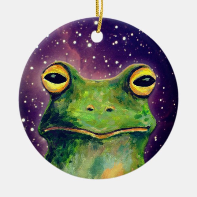 Ornamento De Cerâmica Frog Lover Ornament (Frente)