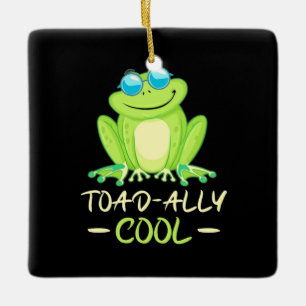 Ornamento De Cerâmica Frog Toadally Cool