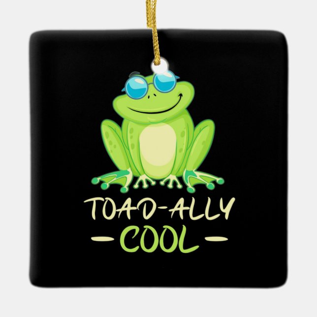 Ornamento De Cerâmica Frog Toadally Cool (Frente)