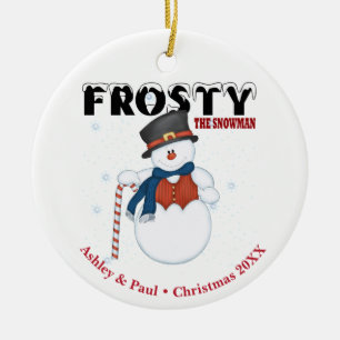 Ornamento De Cerâmica Frosty, o boneco de neve personalizado no Natal