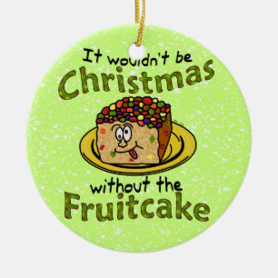 Ornamento De Cerâmica Fruitcake engraçado dos desenhos animados do Natal
