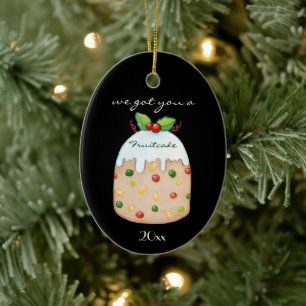 Ornamento De Cerâmica Fruitcake — nome da família