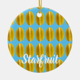 Ornamento De Cerâmica Fruta de padrão Starfrucarambola para Vegan
