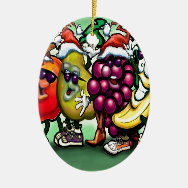 Ornamento De Cerâmica Frutado Natal (Frente)