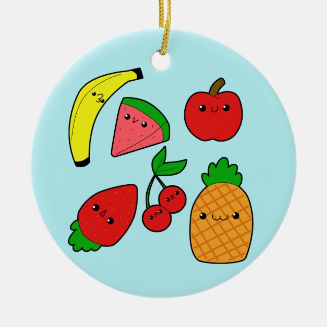 Ornamento De Cerâmica Frutas (Frente)