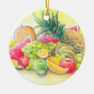Ornamento De Cerâmica Frutas felizes