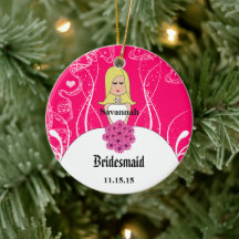 Fuchsia Blonde Casamento Gown Bridesmaid Ornament