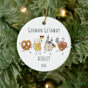 Ornamento De Cerâmica Fuga Alemã Viagem Personalizada