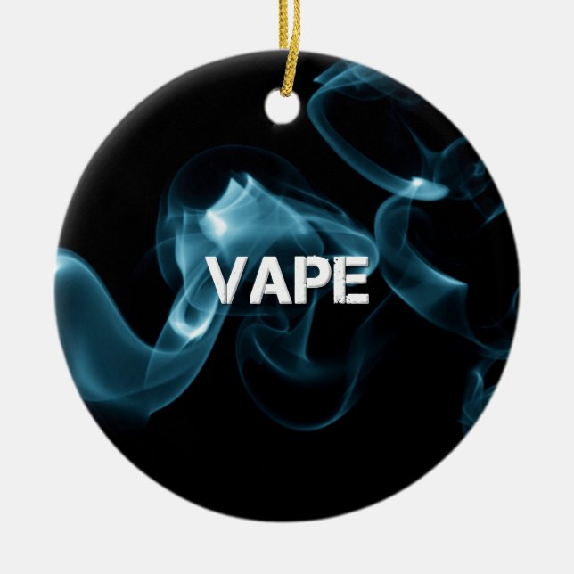 Ornamento De Cerâmica Fumo Vape de turquesa sobre (Frente)