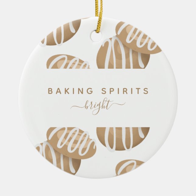 Ornamento De Cerâmica Fun Baking Spirits Bright Christmas Cookies (Frente)