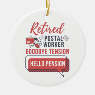 Ornamento De Cerâmica Funcionário Postal Aposentado Mailman Engraçado Ap