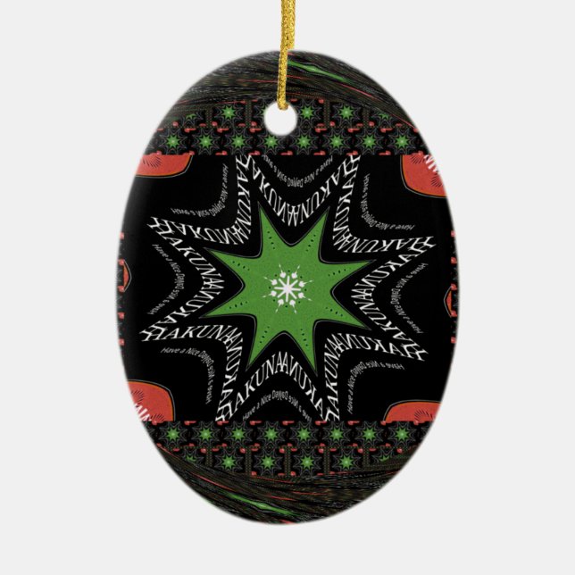 Ornamento De Cerâmica Fundo das estrelas reluzentes (Frente)