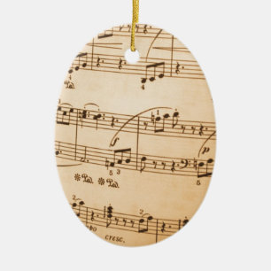 Ornamento De Cerâmica Fundo de Notas de Música