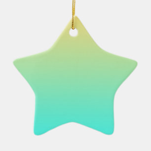 Ornamento De Cerâmica Fundo Gradiente Pastel Turquesa Amarelo