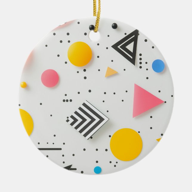 Ornamento De Cerâmica Fundo otimizado de formas e faixas (Frente)