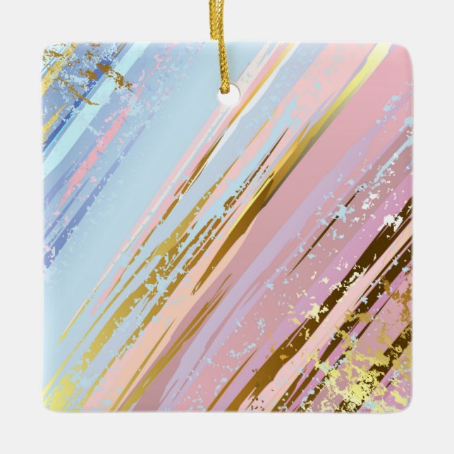 Ornamento De Cerâmica Fundo Rosa Texturizado (Frente)