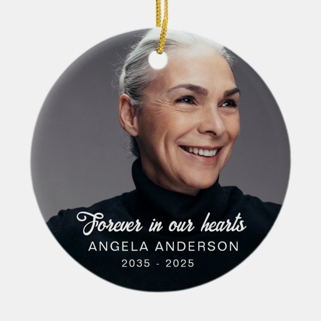 Ornamento De Cerâmica Funeral Personalizada do tributo Memorial Personal (Frente)