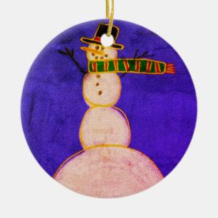 Ornamento De Cerâmica Funky Abstrato Art Snowman