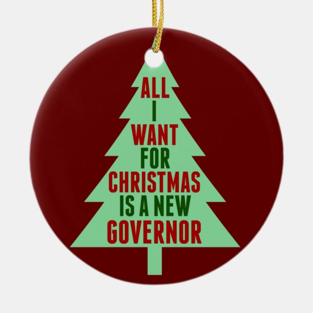 Ornamento De Cerâmica Funny Anti Governor Abbott Christmas Tree (Frente)