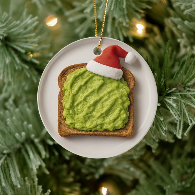 Ornamento De Cerâmica Funny Avocado Toast – Personalized Xmas Gift (Árvore)