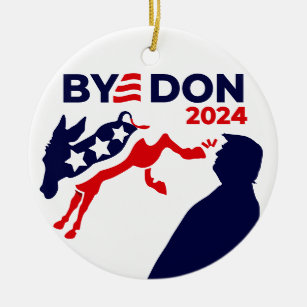 Ornamento De Cerâmica Funny Bye Don Anti-Trump 2024 Eleições