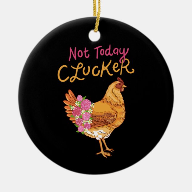 Ornamento De Cerâmica Funny Chicken (Frente)
