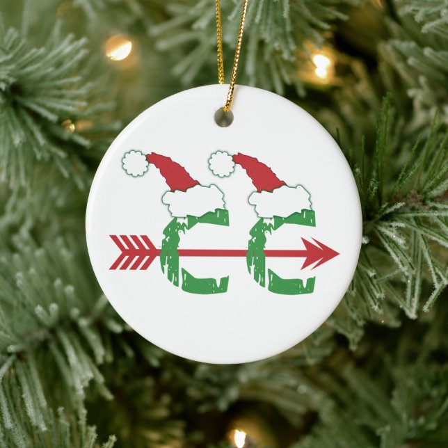 Ornamento De Cerâmica Funny Christmas © Cross Country Running (2-sided) (Árvore)