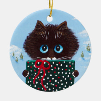 Ornamento De Cerâmica Funny Christmas Ragdoll Cat Art Creationarts