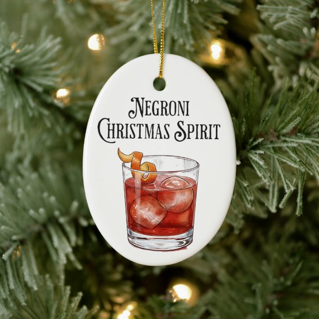 Ornamento De Cerâmica Funny Christmas Spirit Negroni Holiday Cocktail  (Árvore)