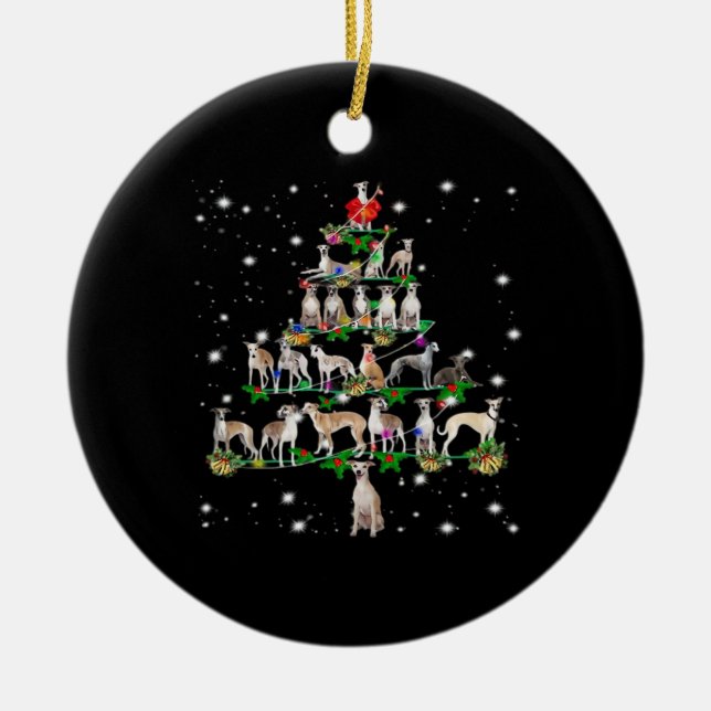 Ornamento De Cerâmica Funny Christmas Whippet Dog Lovers Gift Essential  (Frente)