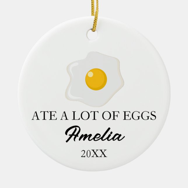 Ornamento De Cerâmica Funny Egg Gifts, Custom Egg Lover Christmas  (Frente)