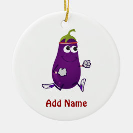 Ornamento De Cerâmica Funny EggPlant Runner