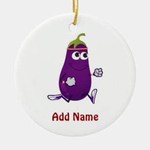Ornamento De Cerâmica Funny EggPlant Runner