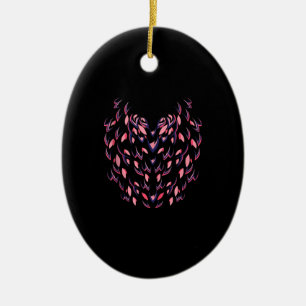 Ornamento De Cerâmica Funny Flamingo Halloween Simples Pássaro Rosa Corp