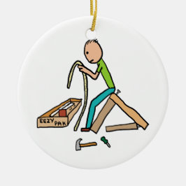 Ornamento De Cerâmica Funny Flat Pack Self-Assembly