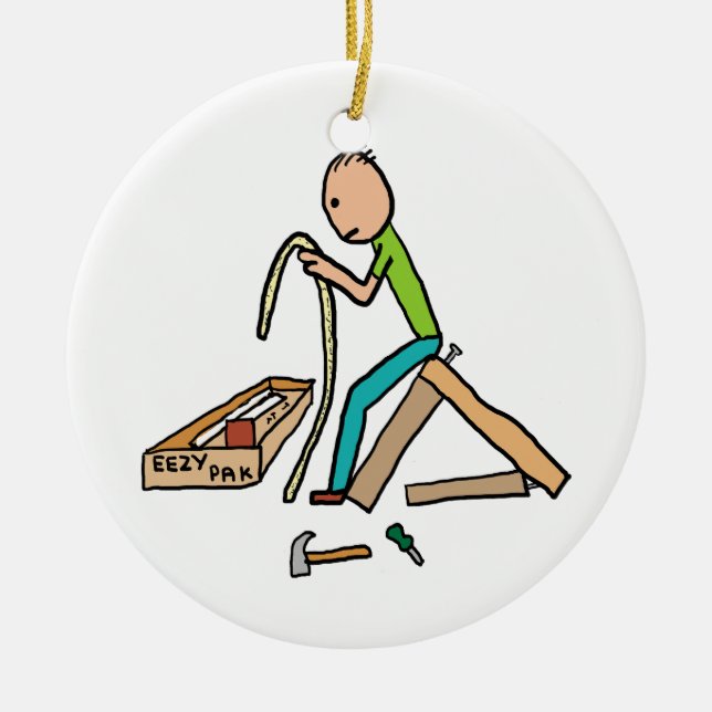 Ornamento De Cerâmica Funny Flat Pack Self-Assembly (Frente)