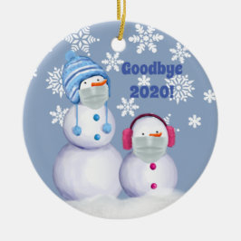 Ornamento De Cerâmica Funny Goodbye 2020 Snowman Cerâmica Ornament