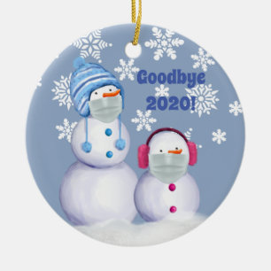 Ornamento De Cerâmica Funny Goodbye 2020 Snowman Cerâmica Ornament