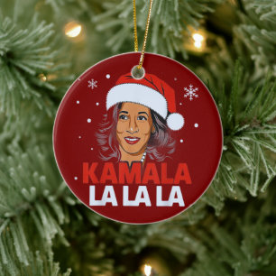 Ornamento De Cerâmica Funny Kamala Harris 2024 Comma La Christmas