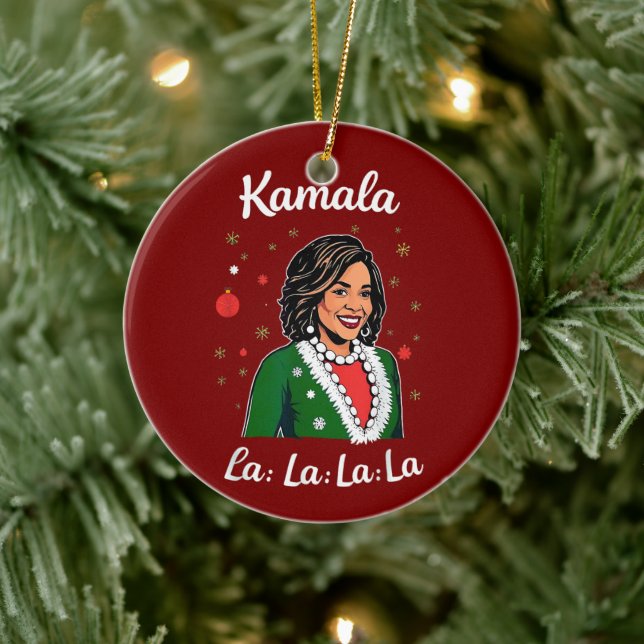 Ornamento De Cerâmica Funny Kamala Harris 2024 Natal Xmas Presidente (Árvore)