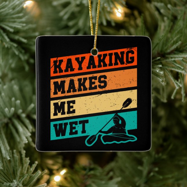 Ornamento De Cerâmica Funny Kayak Lover Kayaking Retro River Kayaker (Árvore)