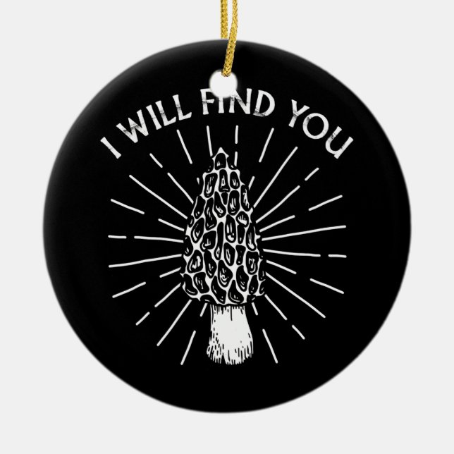 Ornamento De Cerâmica Funny Morel Mushroom Hunting Outdoor Summer (Frente)