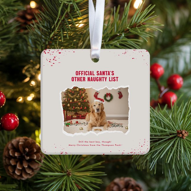 Ornamento De Cerâmica Funny Pet Dog Picture Christmas Holiday (Criador carregado)