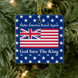Ornamento De Cerâmica Funny Red Blue Make America Royal Again Flag