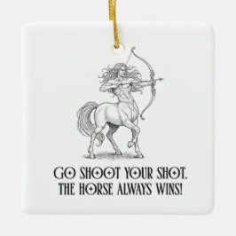 Ornamento De Cerâmica Funny Sagittarius Pun Zodiac Birthday