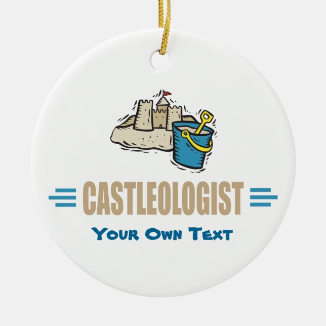 Ornamento De Cerâmica Funny Sandcastle Building (Frente)