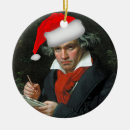 Ornamento De Cerâmica Funny Santa Beethoven Classical Music Christmas