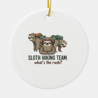 Ornamento De Cerâmica Funny Sloth Hiking Classic T-Shirt_5