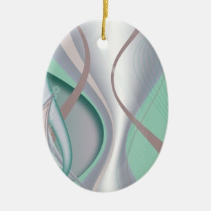 Ornamento De Cerâmica Furacão abstrato da hortelã do chocolate
