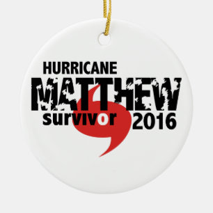 Ornamento De Cerâmica Furacão Matthew sobrevivente outubro de 2016